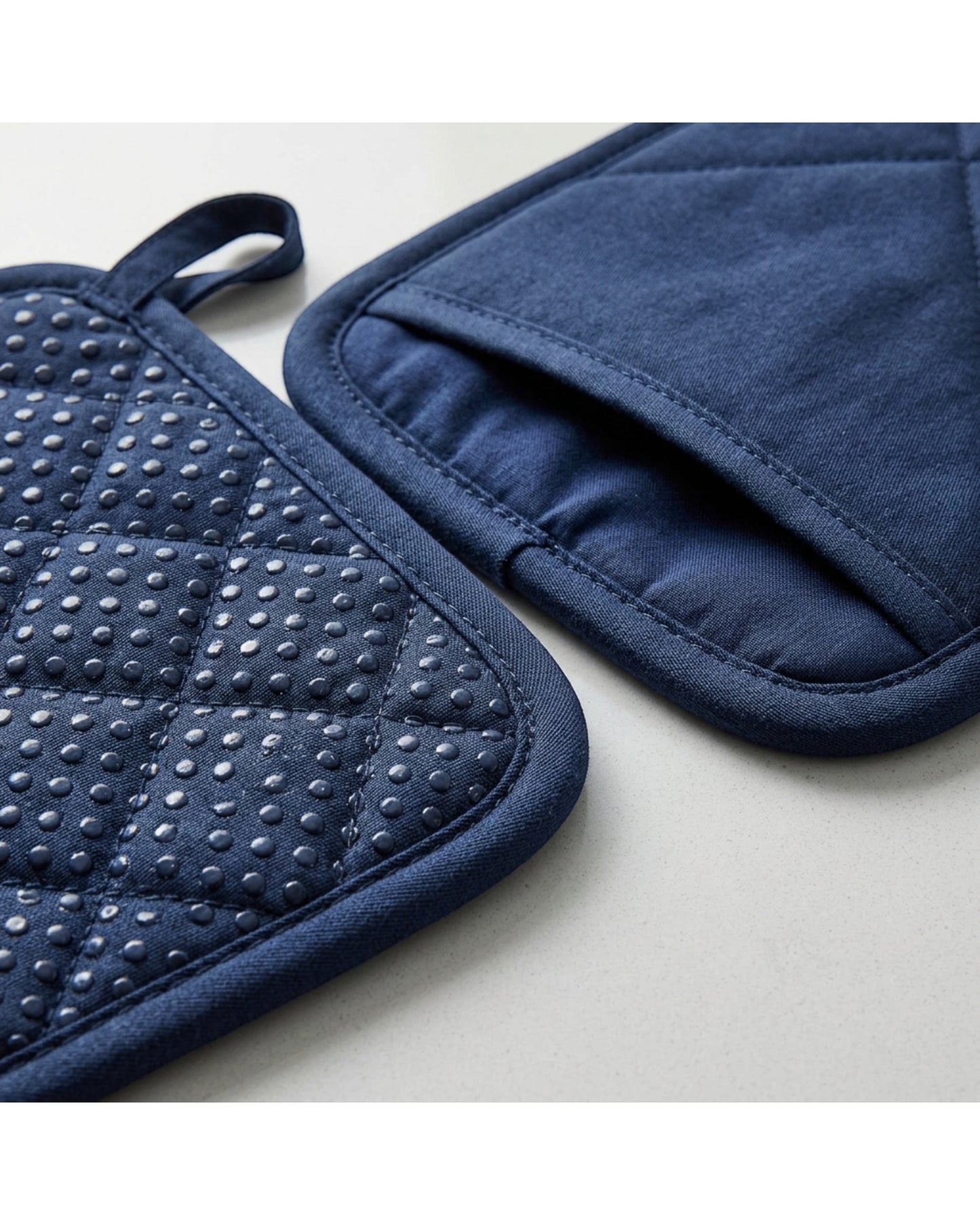 Wizes Pocket Pot Holder Pair 22 x 22 cm Navy - Detail view