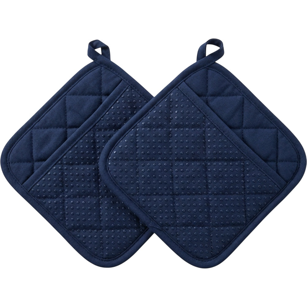 Wizes Pocket Pot Holder Pair 22 x 22 cm Navy - Product view